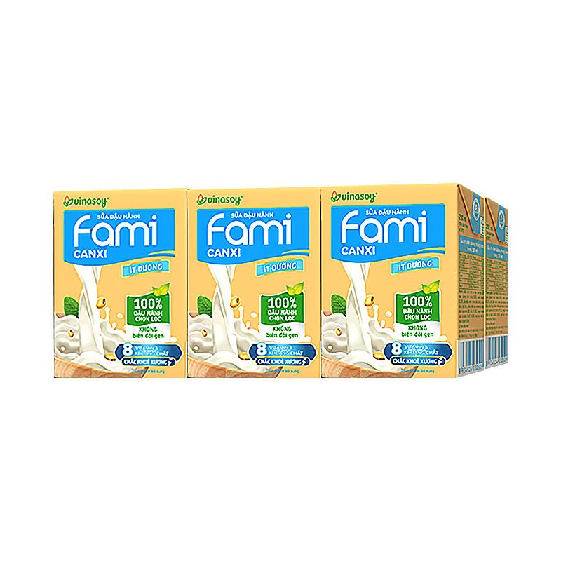 Thùng 36 hộp Sữa đậu nành Fami Canxi 200ml (đủ vị)
