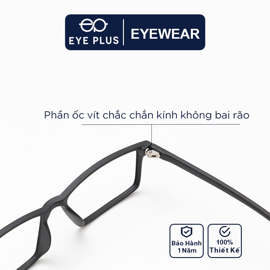 Gọng kính cận nam nữ  thời trang EYE PLUS nhựa dẻo dáng vuông vừa phong cách hàn quốc N240-004