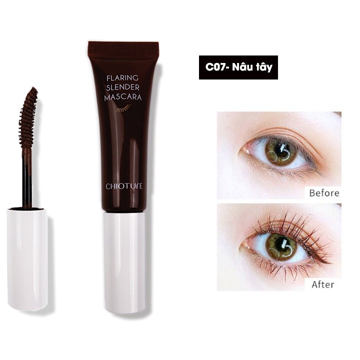 Mascara Chioture Flaring Slender thiết kế dạng tuýp làm dày và cong mi hiệu quả 8g