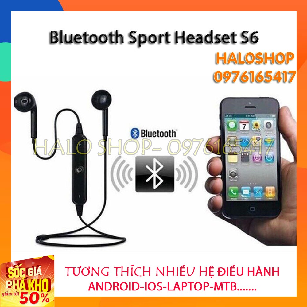 Tai nghe Bluetooth Sports Headset S6 siêu Bass không dây