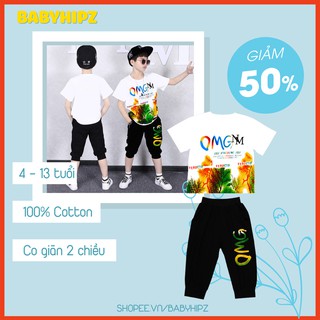Đồ bộ bé trai mặc nhà đi chơi đẹp giá rẻ thoáng mát cho mùa hè chất cotton bé 4 đến 13 tuổi - BBH017