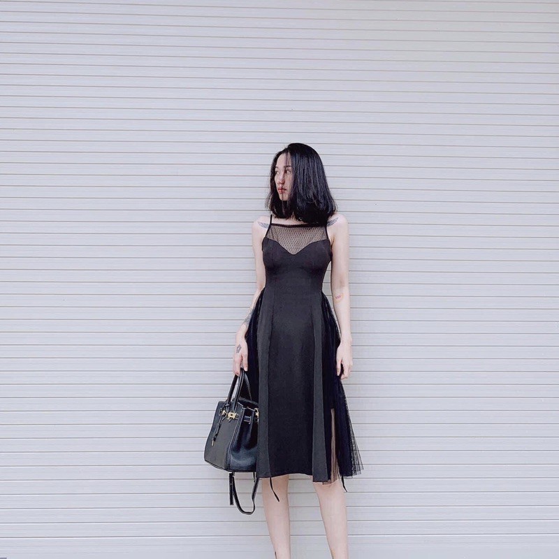 đầm lưới xoè 3 màu