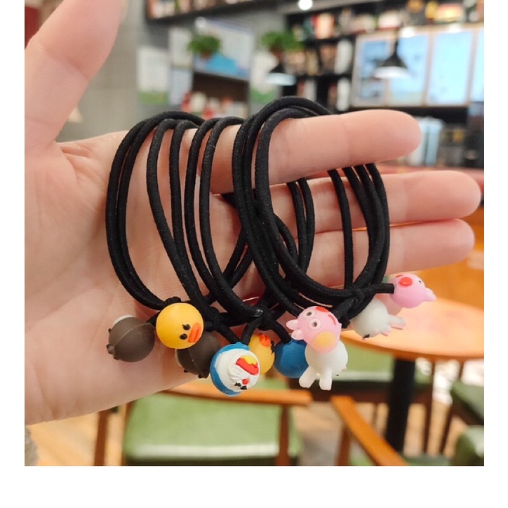 100c/ bó dây buộc tóc đôi đính mặt động vật