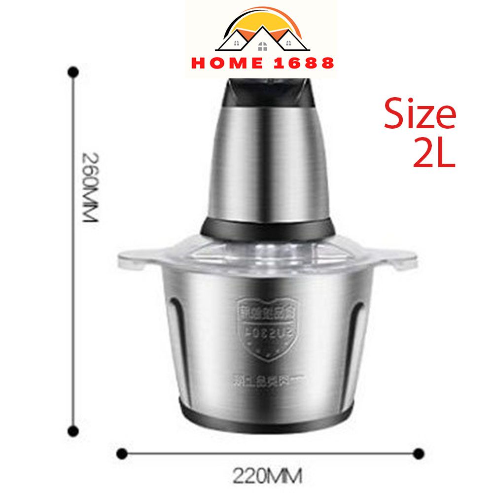 Máy Xay Thịt, Xay Rau Củ Quả Đặt Bàn cối Inox SUS 304 với 4 Lưỡi Dao Đa Năng, Công suất 300W M02 Home 1688