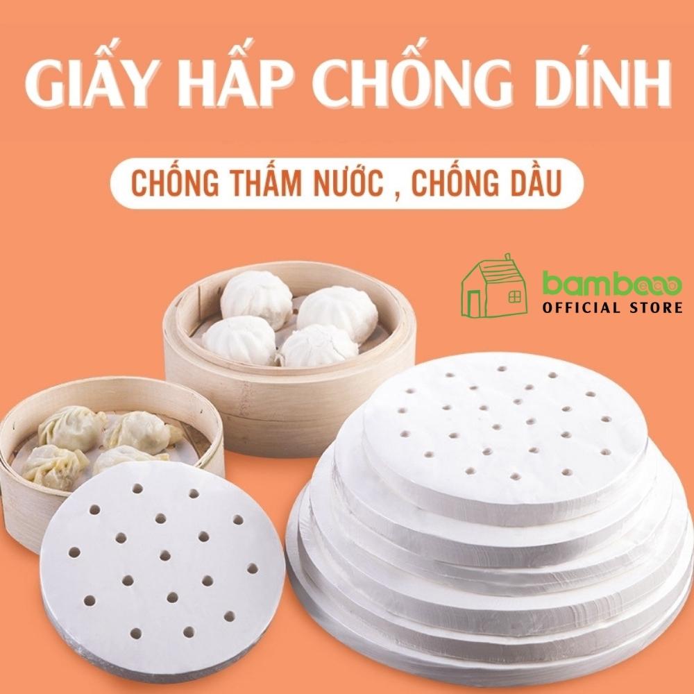 Giấy nến cho nồi chiên không dầu Bambooo Eco 100 tờ giấy nến đục lỗ an toàn sức khỏe mẫu mới 2022