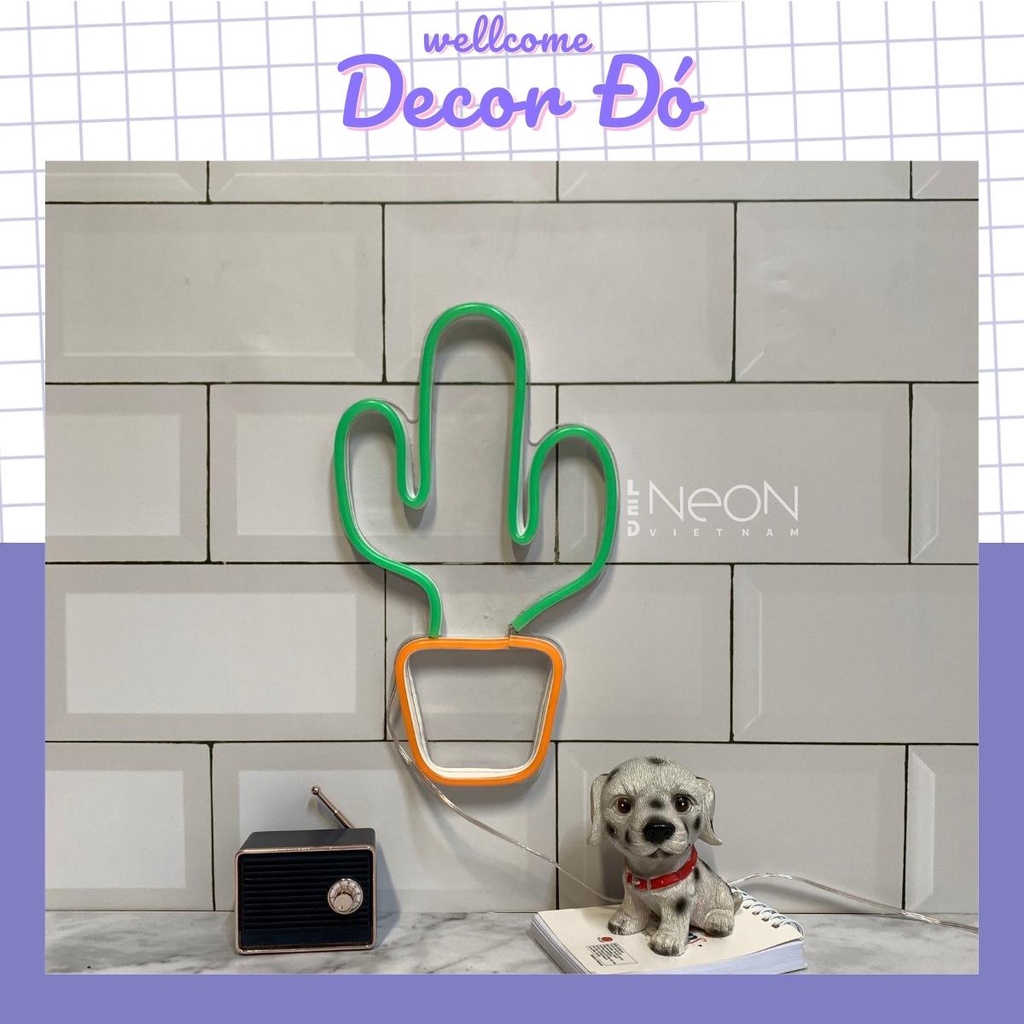 Đèn NeonSign | Xương Rồng | Kích Thước 26x16cm | Quà Tặng Trang Trí Cực Chất , Siêu Sáng & Tiết Kiệm Điện Với Led 12v