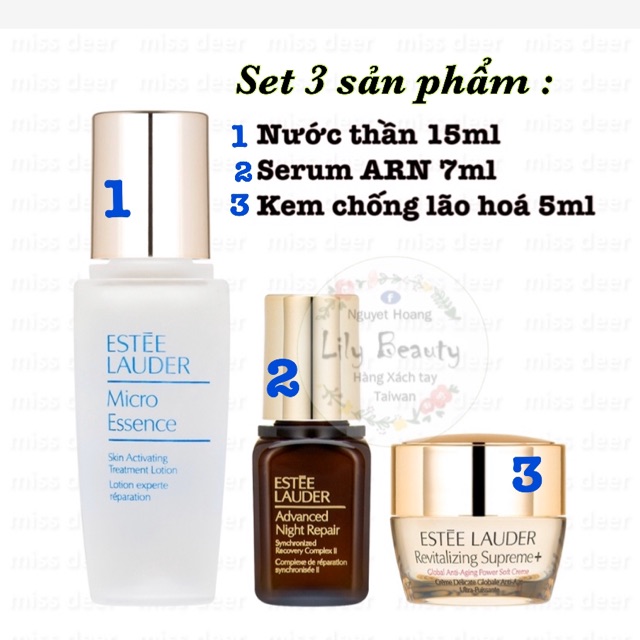 Set 3 SP dưỡng da chống lão hoá Estee lauder mini