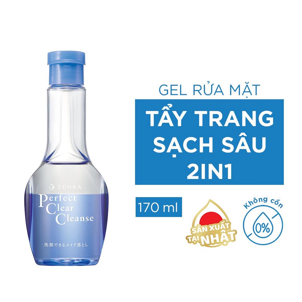 Gel Rửa Mặt Tẩy Trang 2 Trong 1 Senka Perfect Clear Cleanser 170ml _ 70194