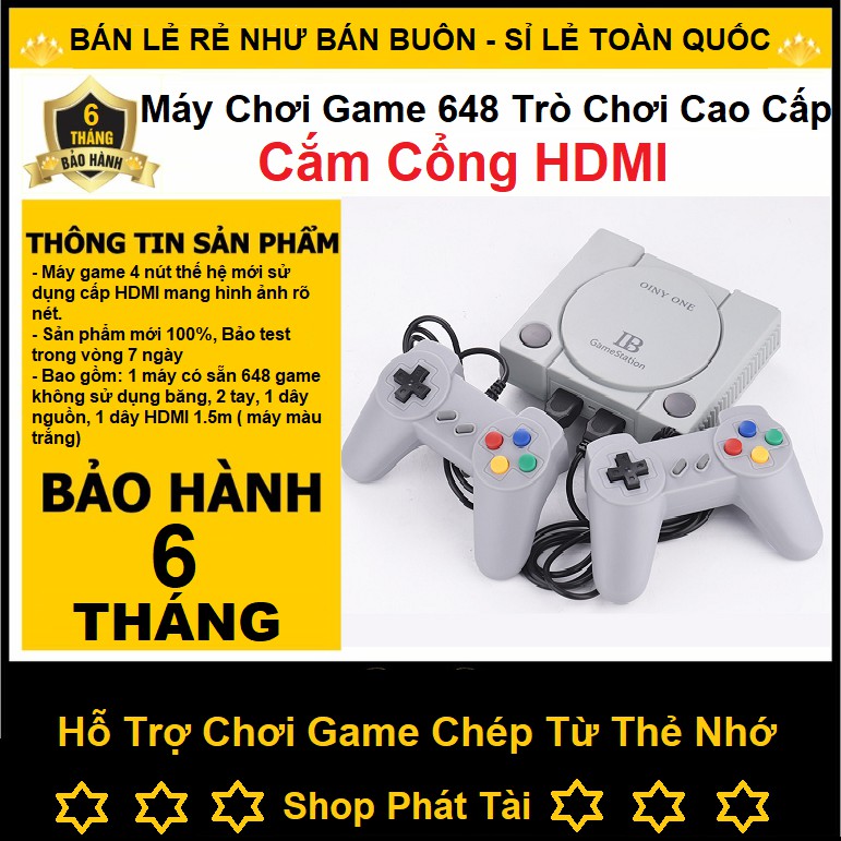 [ Hàng Mới Về] Máy Chơi Game Cổ Điển PS1 - Tích Hợp 648 Game - Hỗ Trợ Chơi Game Từ Thẻ Nhớ - Cắm Cổng HDMI