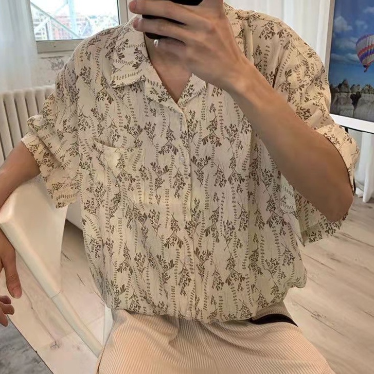 áo đi biển nam cuban shirt áo sơ mi tay ngắn họa tiết hoa thời trang phong cách hàn cho không nhăn sơ mi hawaii