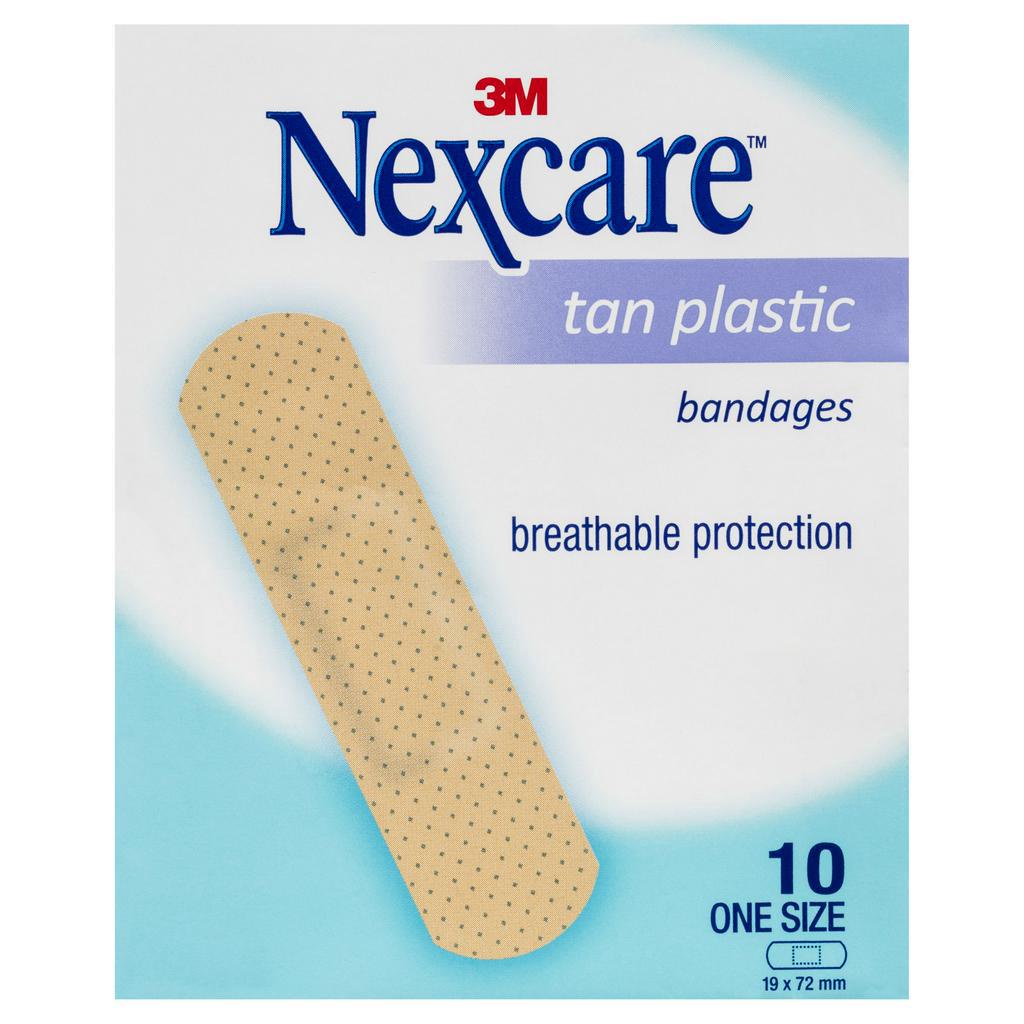 Băng keo cá nhân Nexcare 3M 19x72mm (10 miếng x 10 gói) Màu da, keo siêu dính, co dãn tốt, thông thoáng TANS10