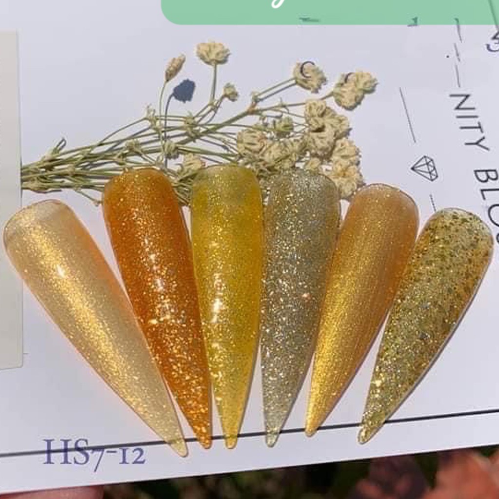 Sơn móng tay gel Sơn gel AS dùng máy hơ gel sơn nail tone vàng chanh vàng cam nhũ vàng ánh kim VUA SƠN AS mã HS 15ml