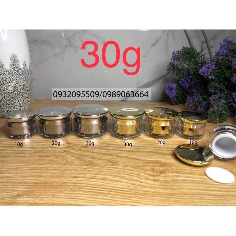 Hũ lọ 30g hình trụ nắp đĩa bay đựng kem mỹ phẩm