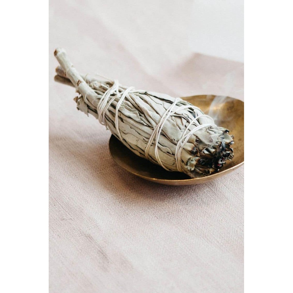 Bó lá mix lá xô thơm trắng và &quot;cây thánh&quot; White Sage + Yerba Santa Smudge Incense 3&quot;-4&quot; Bundle