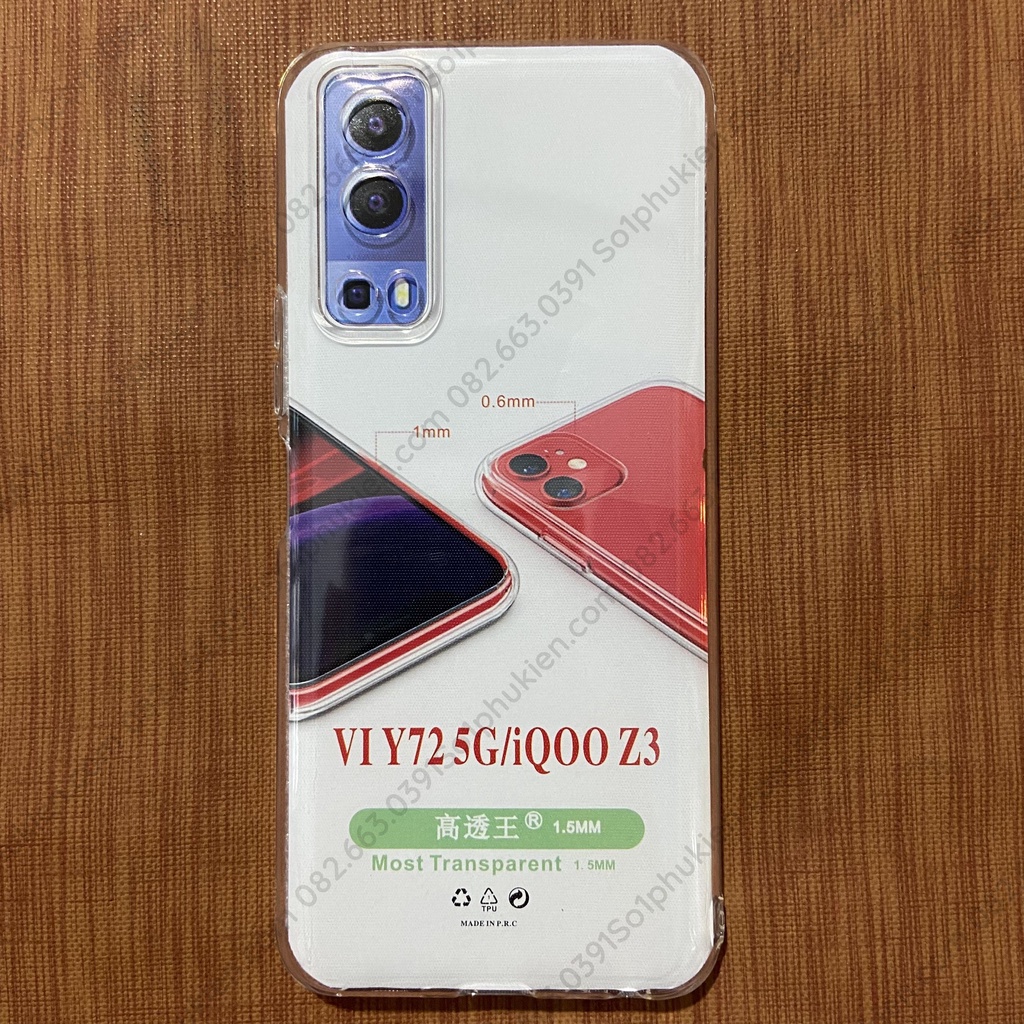 Ốp lưng Vivo Y72 5G/ Y53s 5G/ Y52 5G loại chống sốc và loại dẻo trong bảo vệ cam bền đẹp