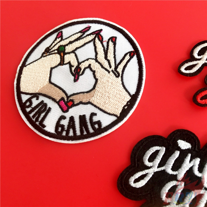 Set 1 / 3 Miếng Vá Nhiệt Dùng Trang Trí Áo Quần（☸ Fashion Brand - Girl Gang Patch ☸）