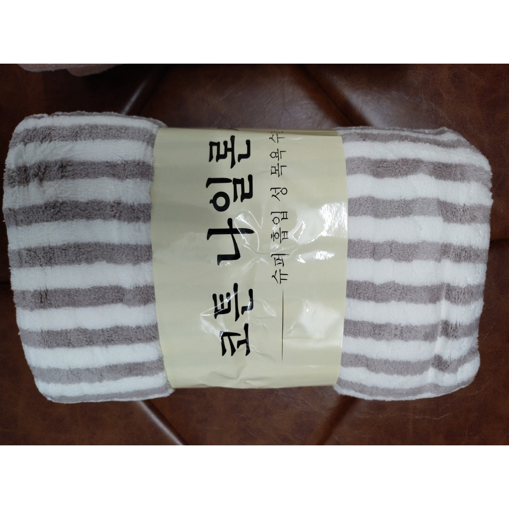 Khăn tắm Lông Cừu Siêu Mềm Mịn Hàn Quốc -  Sọc Đậm siêu thấm hút