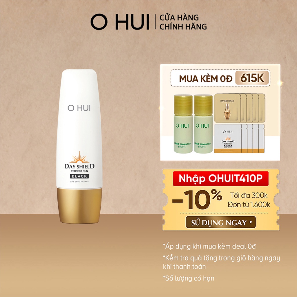 [Mã VISAPREMIUM giảm 150K]Kem chống nắng OHUI Day Shield Perfect Sun Black SPF50+ PA++++ 50ml/80ml