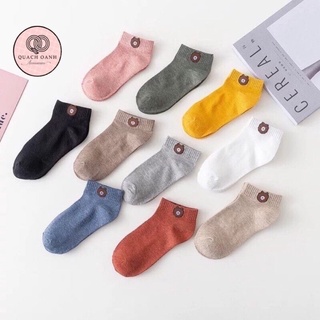 Set 10 đôi tất gấu thêu cổ thấp