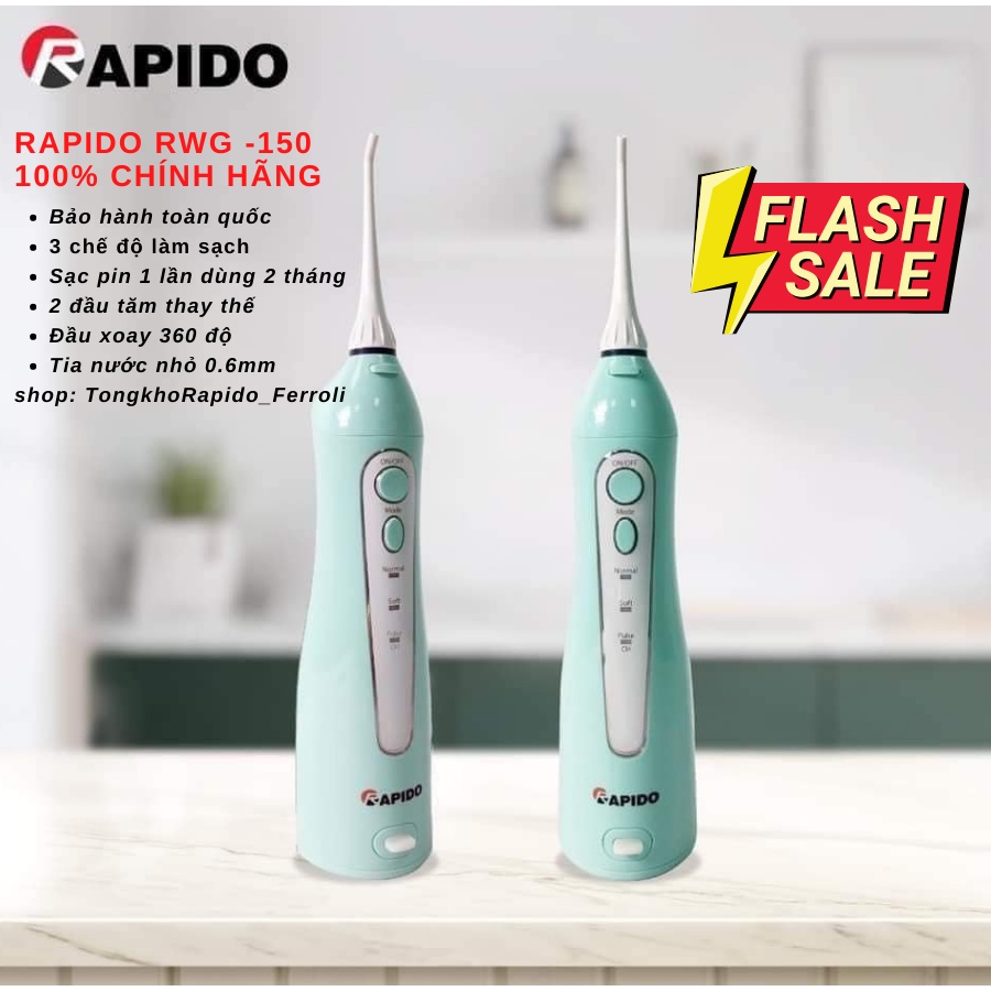 Tăm nước cầm tay Rapido RWG150 BH CHÍNH HÃNG
