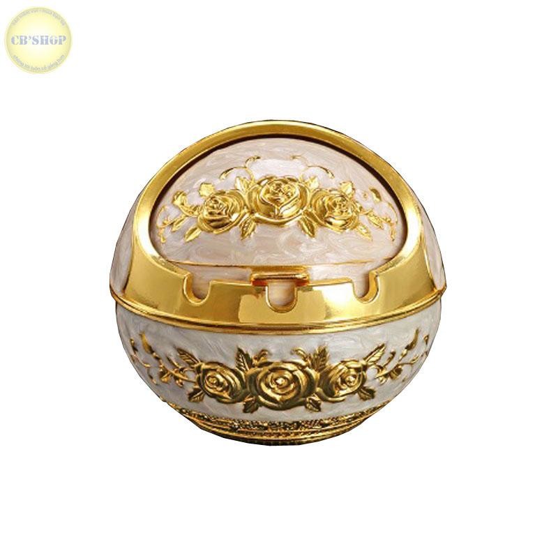 Gạt tàn thuốc lá Tròn Ốc mạ đồng giả cổ - hợp kim kẽm Hoàng Gia Cao Cấp