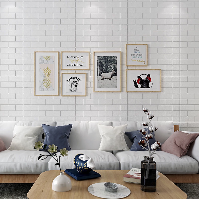 Bộ 10 Miếng Dán Tường 3D Bằng Xốp Chống Thấm Nước Độc Đáo Trang Trí Nhà Cửa DIY