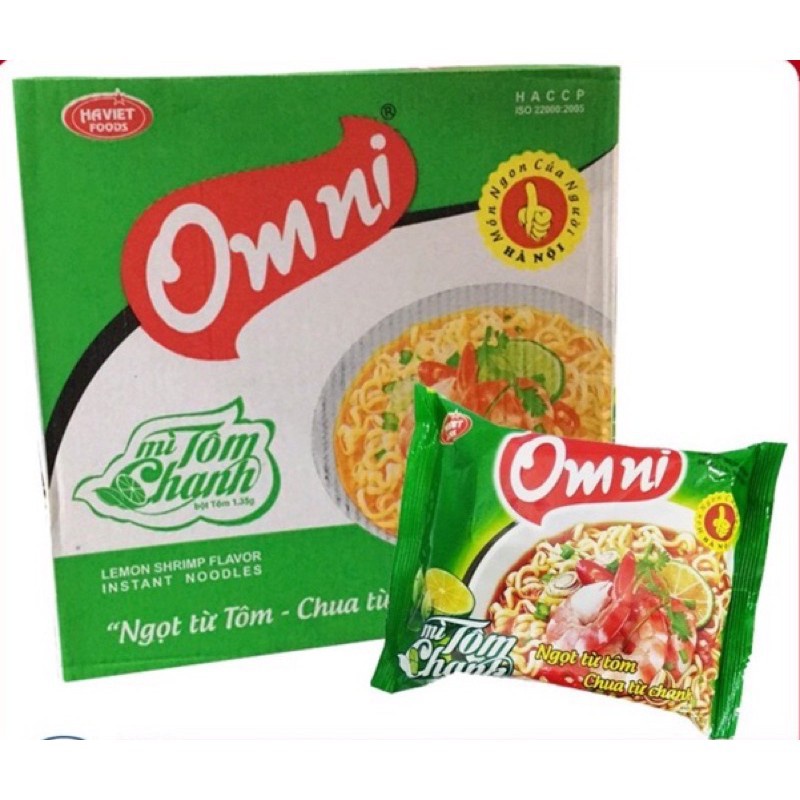 Mì Tôm Omni Chanh Gói 75g - Ngọt từ Tôm - Chua từ Chanh