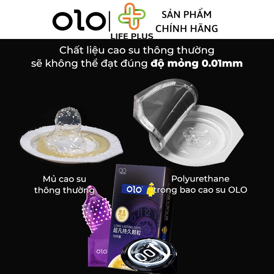 Bao Cao Su Siêu Mỏng Long Lasting Dots Gân Gai Hộp 10 bcs Kéo Dài Thời Gian Quan Hệ, Tăng Khoái Cảm. Life Plus Store
