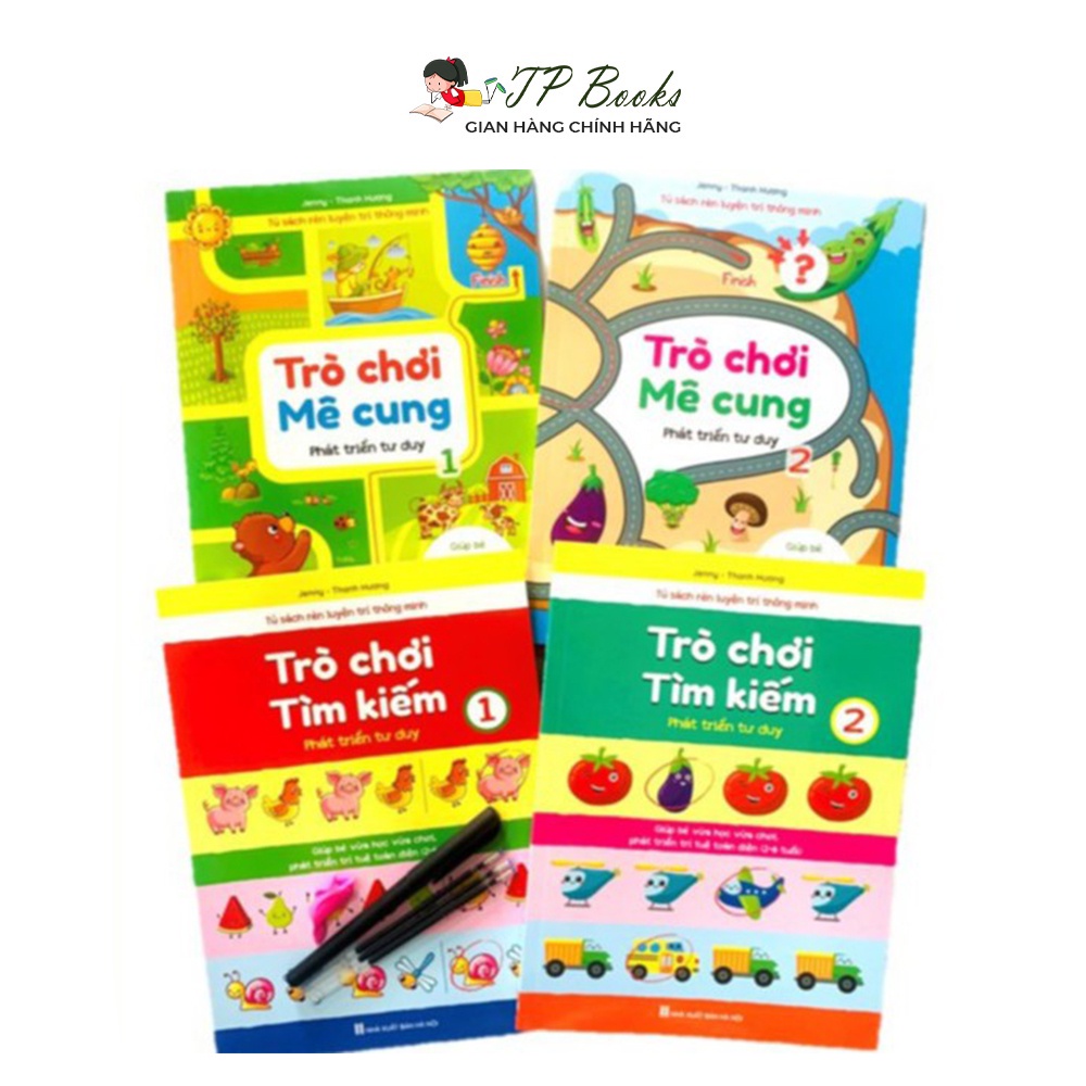 Sách - Combo Trò Chơi Mê Cung Và Trò Chơi Tìm Kiếm ( Bộ 4 Cuốn ) - Phát Triển Tư Duy Cho Bé Từ 2-6 Tuổi