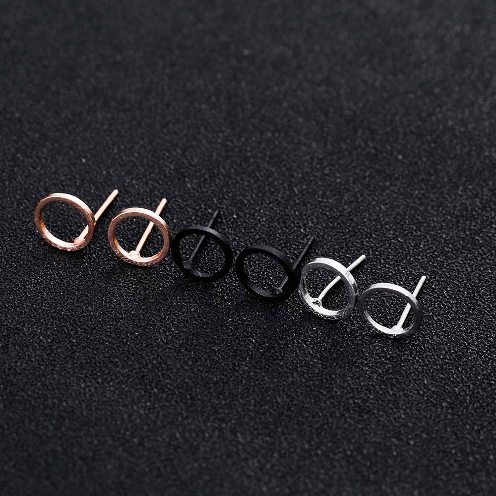 Bông Tai Kim Loại Thiết Kế Đơn Giản Phong Cách Cổ Điển Cho Nữ
