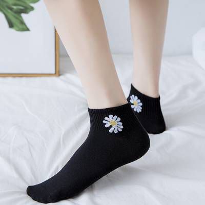 Combo 10 Đôi Tát Vớ Cổ Ngắn Hoa Cúc Nhiều Màu