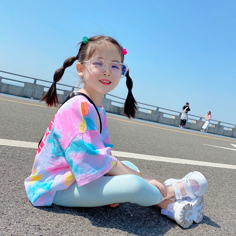 Áo Thun Tay Ngắn Bằng Cotton Mỏng Phong Cách Hàn Quốc Thời Trang Mùa Hè Cho Bé Gái 1-7 Tuổi