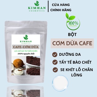 100gr Bột cơm dừa cafe hanmade tẩy da chết,trắng da