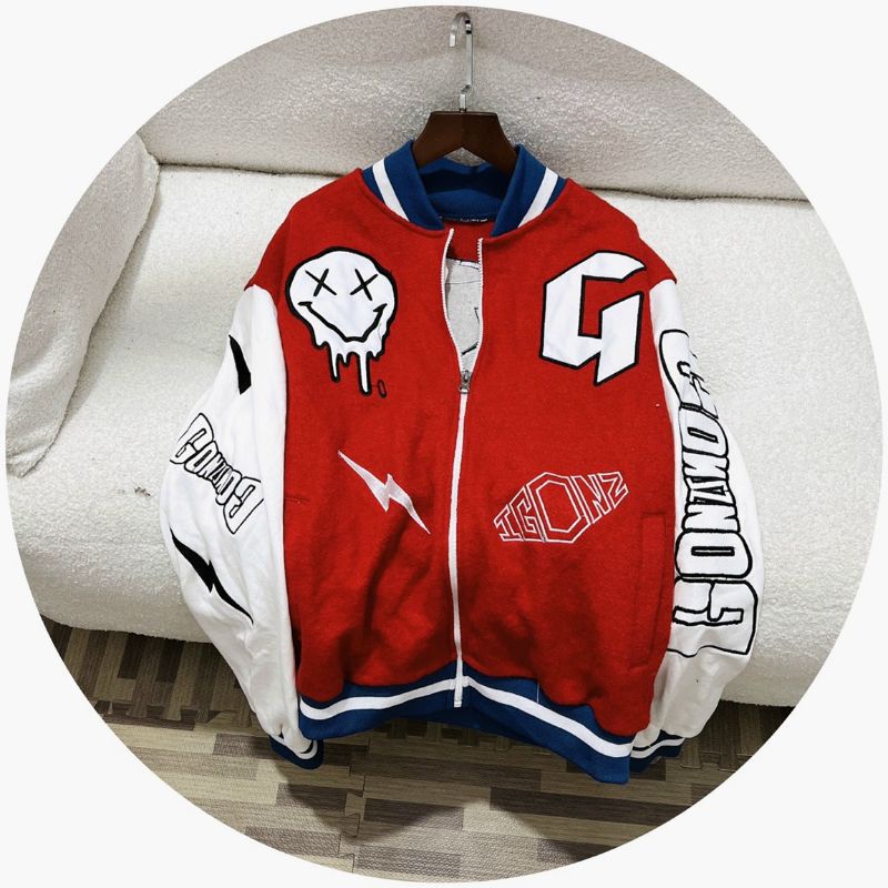 Khoác dạ bomber Unisex thêu