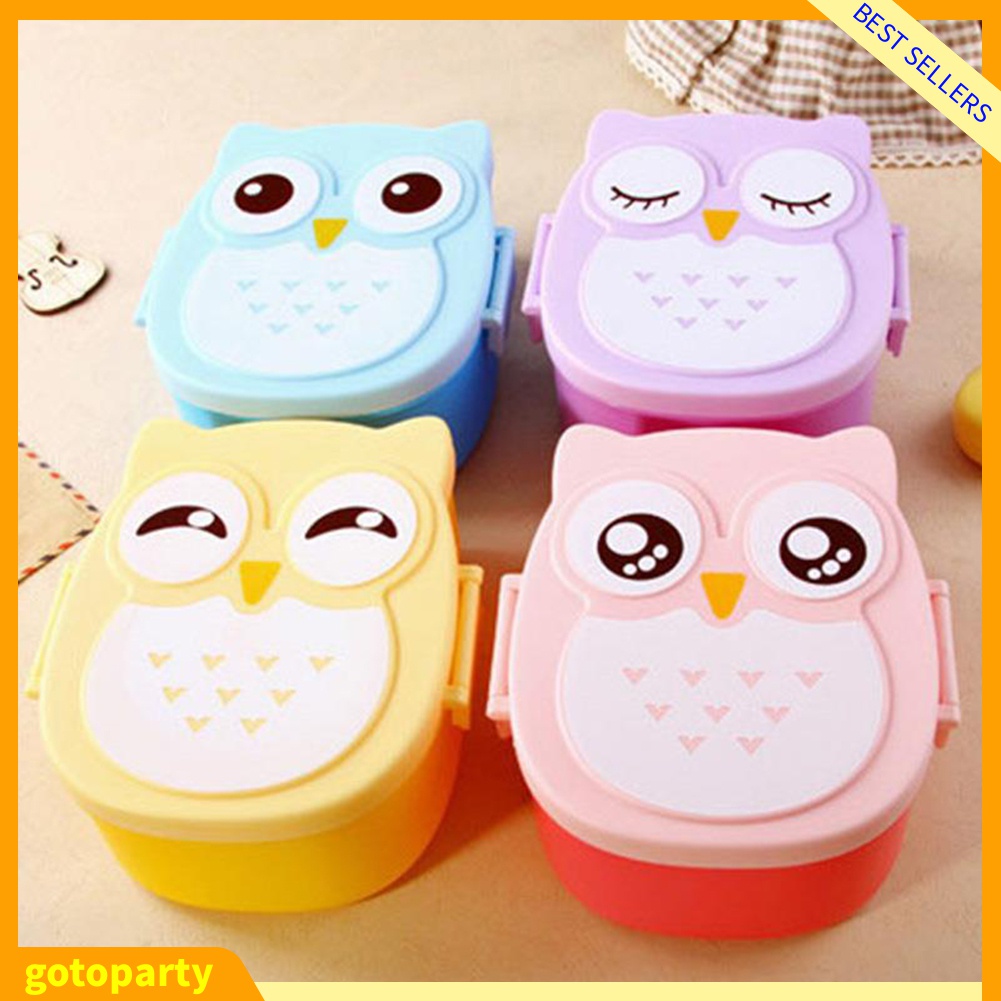 Hộp Cơm 2 Ngăn Hình Cú Dễ Thương Cho Bé