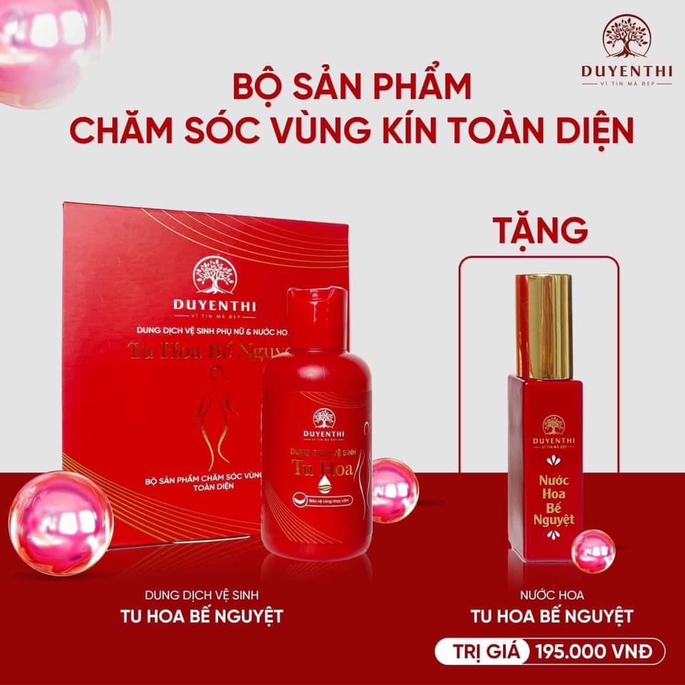 Tu Hoa Bế Nguyệt Bách Y Sâm Combo Dung Dịch Vệ Sinh Phụ Nữ Và Nước Hoa