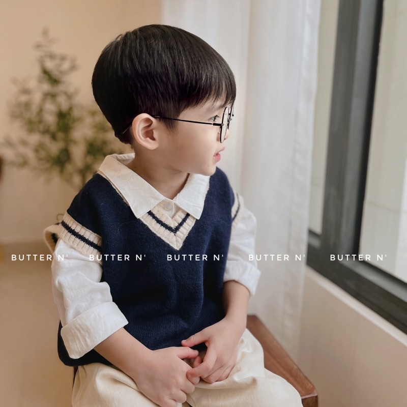 Gile Len Xanh Than Viền Kẻ Cho Bé