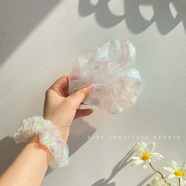 Dây buộc tóc đuôi ngựa bằng cao su bọc Organza lấp lánh dễ thương cho nữ | BigBuy360 - bigbuy360.vn