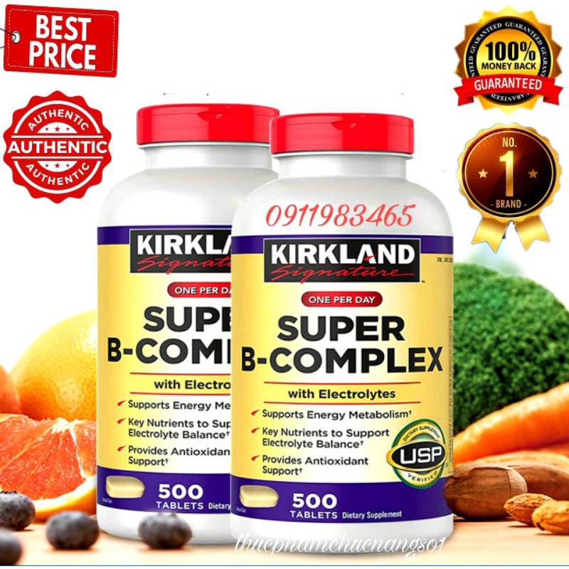 Super B Complex Kirkland 500 Viên Cam Kết Chính Hãng