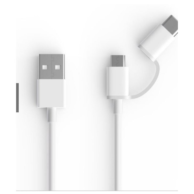 Cáp XIAOMI mi 2 - in - 1 usb cable micro usb to type c 30 cm