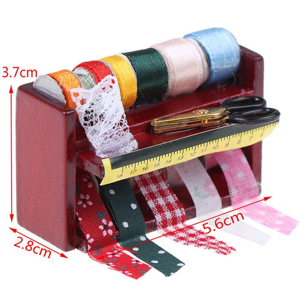 NICKOLAS Hộp Dụng Cụ May Vá Thủ Công Mini Trang Trí Nhà Búp Bê Tỉ Lệ 1: 12