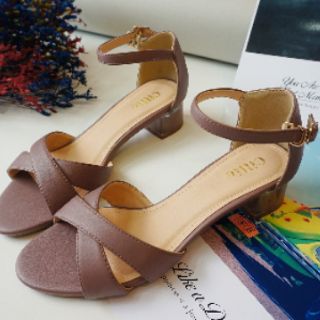 Sandal quai chéo gót mica