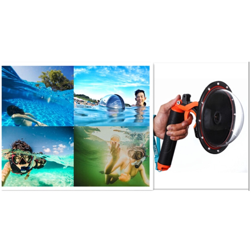 2019 chống thấm nước Phụ kiện Lặn Hood Dome + cầm tay Monopod bobber Floating Núi cho GOPRO Anh hùng 4 3 + 3 Mounts