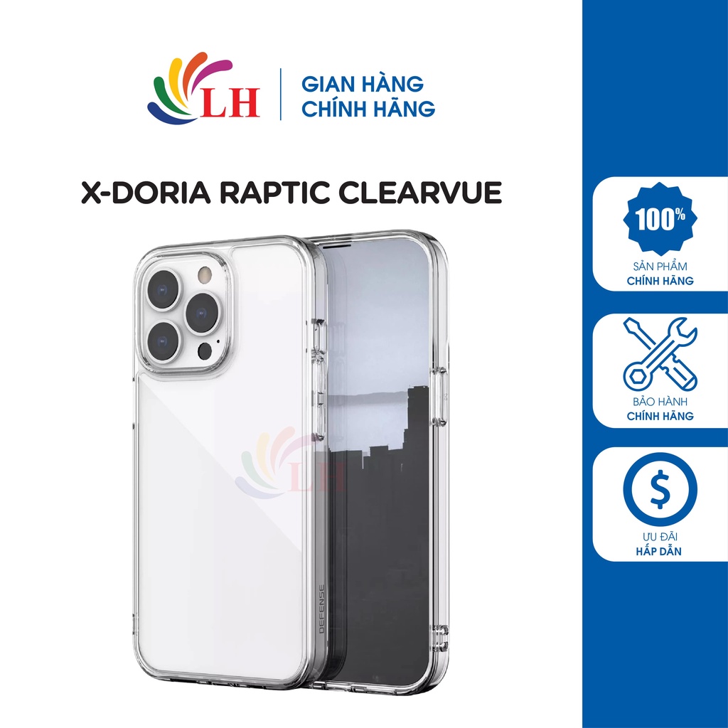 Ốp lưng chống sốc hỗ trợ sạc không dây X-Doria Raptic Clearvue iPhone 13 Pro Max 471473-CL - Hàng chính hãng