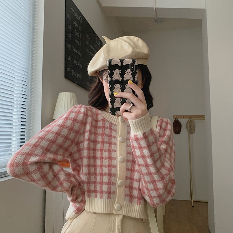 Ihkke Áo cardigan phong cách Hàn Quốc trẻ trung xinh xắn cho nữ