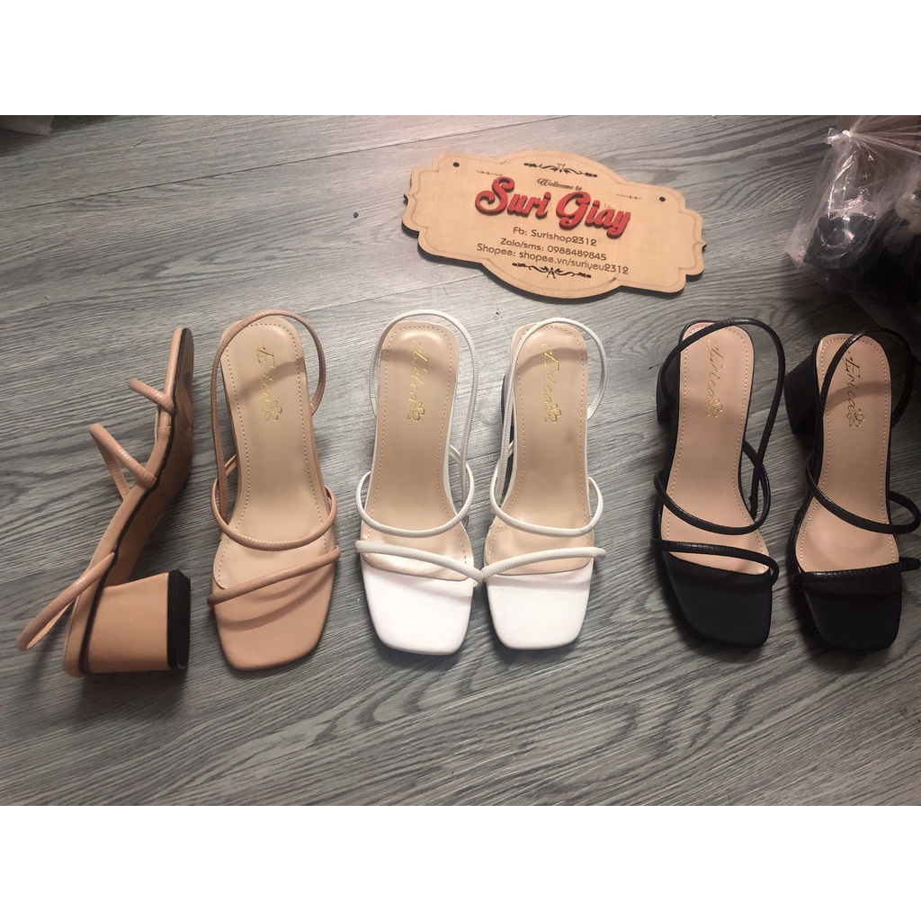 ÁNH THẬT SANDAL NỮ HAI QUAI MẢNH GÓT VUÔNG CAO 5P ÊM CHÂN SANG CHẢNH G4