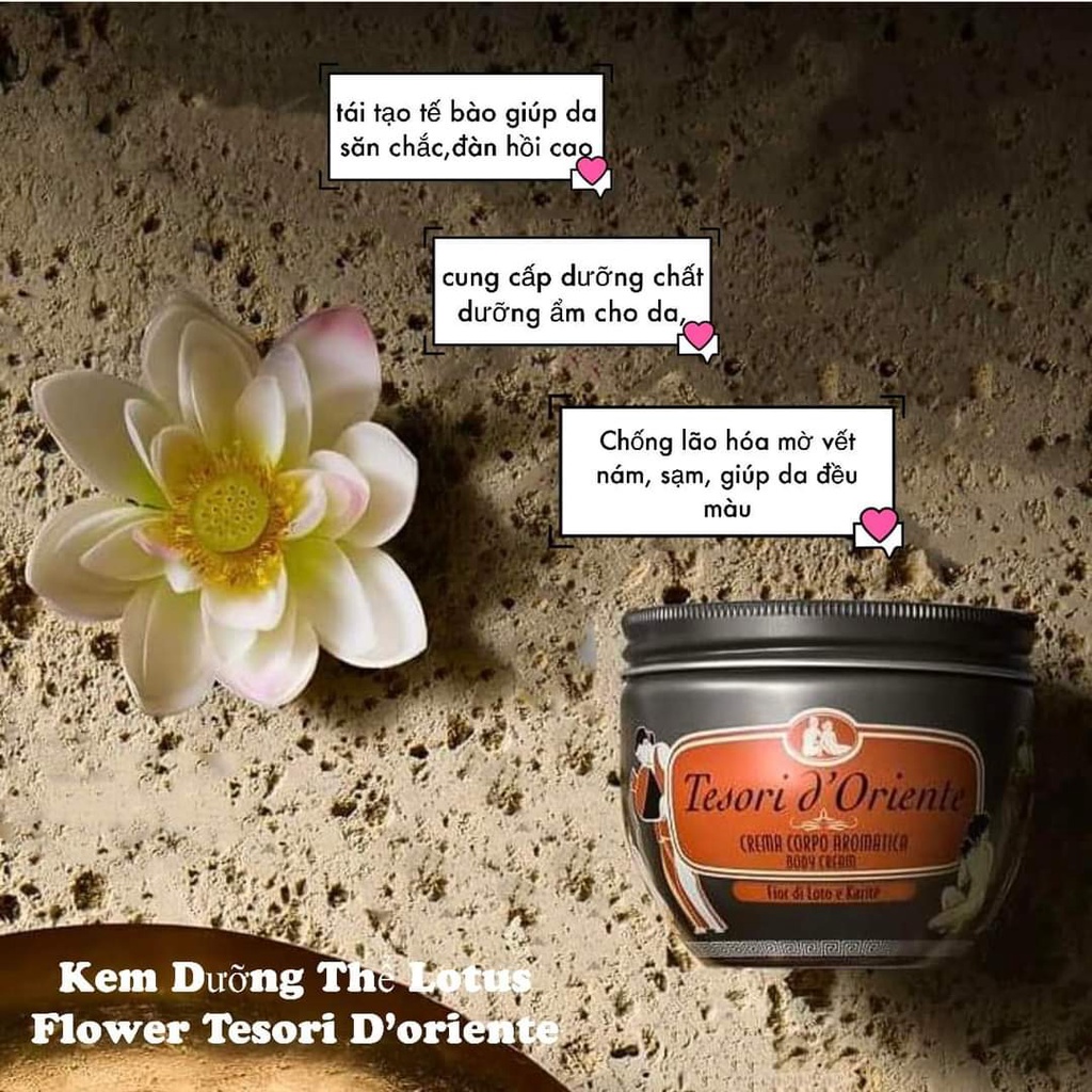Kem Dưỡng Thể Lưu Hương Nước Hoa Ý Tesori D'Oriente Dưỡng Trắng Da 300ml