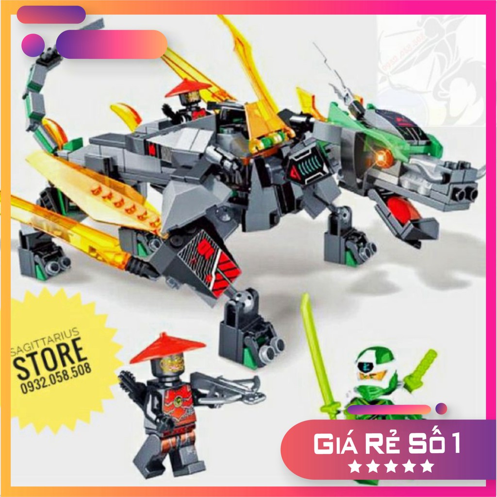 Lego JLB 3D149 Lắp Ráp Robot Rồng Đất Ninjago ( 291 Mảnh - Đen ) [Hot]