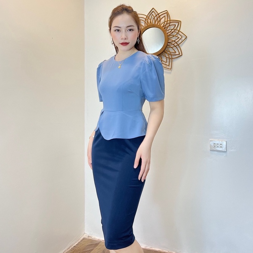 Bộ áo liền váy ôm body suông dài qua gối công sở đi làm thanh lịch dự tiệc sang trọng _TT Xuân Quỳnh_Mã XQ7