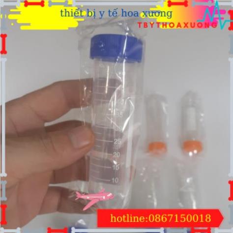 Com Bo 100 Ống Falcon 50ml - Ống Ly Tâm 50ml Nắp Vặn, Đáy Nhọn Tiệt Trùng Từng Cái